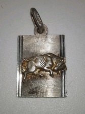 Toro TAURUS Piccolo Ciondolo In Argento segno Zodiacale 
