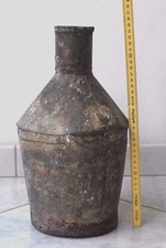 ANTICA ANFORA IN FERRO ZINCATO VECCHIA QUARTARA RURALE SICILIANA LATTA EPOCA 800