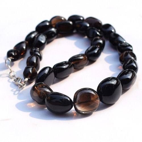Collana perline quarzo fumè - collana,