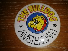 BULLDOG AMSTERDAM ADESIVO VINTAGE ORIGINALE anni 80 COFFE SHOP OLANDA PERFETTO