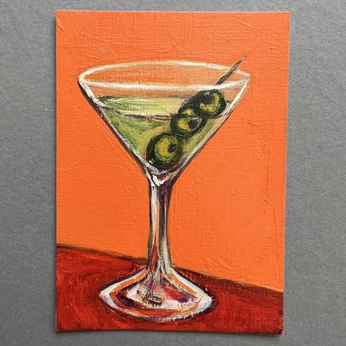 Martini con olive dipinto - olive,