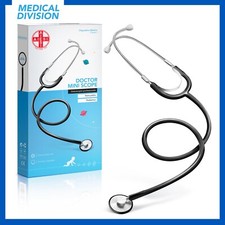 Stetoscopio professionale a testa piatta pediatrico nero - fonendoscopio piatto