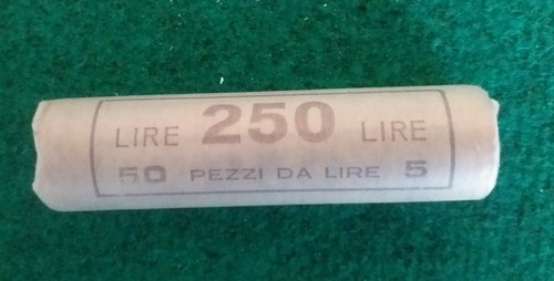 Rotolino monete lire - da, 5