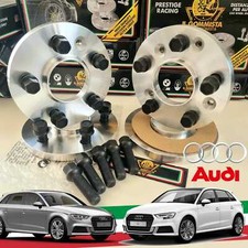 4 DISTANZIALI 5x112 57.1  12+12mm + 20 BULLONI NERI PER AUDI A3 S3 RS3 8P 8V GY