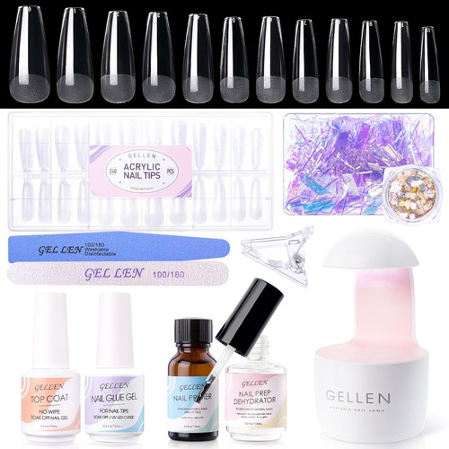 Gel nail kit coffin - gel, 240pcs