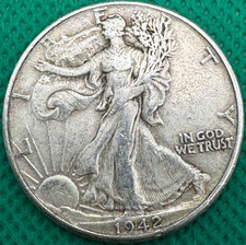 1942-P Mezzo dollaro Walking Liberty - Dettagli XF (1007a)