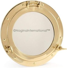 Specchio oblò ottone lucido