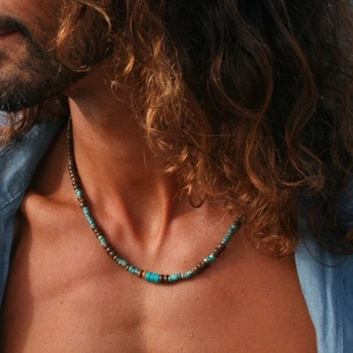 Mens boho necklace - mens,