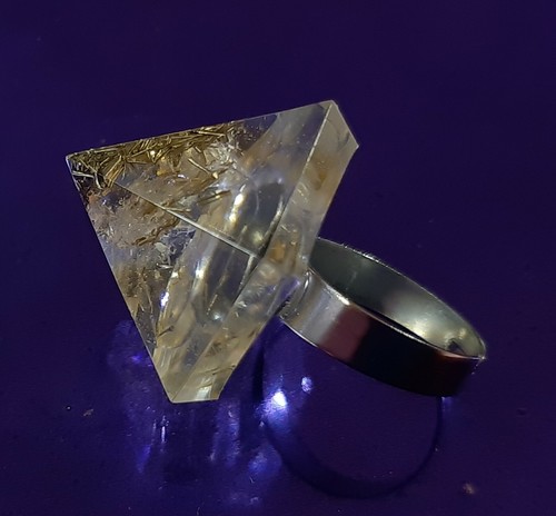 Anello piramide quarzo citrino - anello,