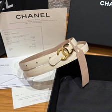 Cintura CHANEL beige pelle oro