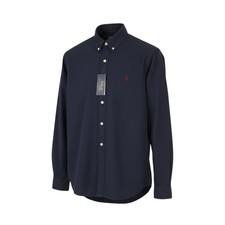 RALPH LAUREN Core Replen Camicia Uomo M Blu Button-Down Slim Fit Casual RRP159 I