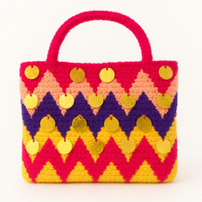 Borsa all'uncinetto fatta a