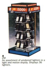 VETRINA espositore ZIPPO girevole con  luce 36 posti  nuova nello scatolo