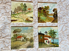 4 Piastrelle italiane dipinte