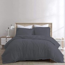 COPRIPIUMINO MATRIMONIALE IN MICROFIBRA CON BALZE BIANCHERIA LETTO SACCO, FEDERE