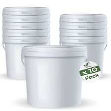 Secchio da 10x5L con coperchio | 5 litri | Bianco | Idoneo per alimenti