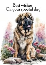 LEONBERGER  & FLOWERS GREAT