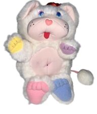 RARO 1986 Nascondendo Vintage Gatto Bianco Popples Peluche Pouch Giocattolo Senza Marca