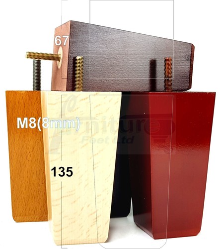 Piedini quadrati legno - 4x,