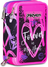 Astuccio Scuola 3 Zip, Rosa