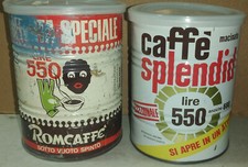 COPPIA DI SCATOLE IN LATTA DI CAFFE' ANNI 60 USATE