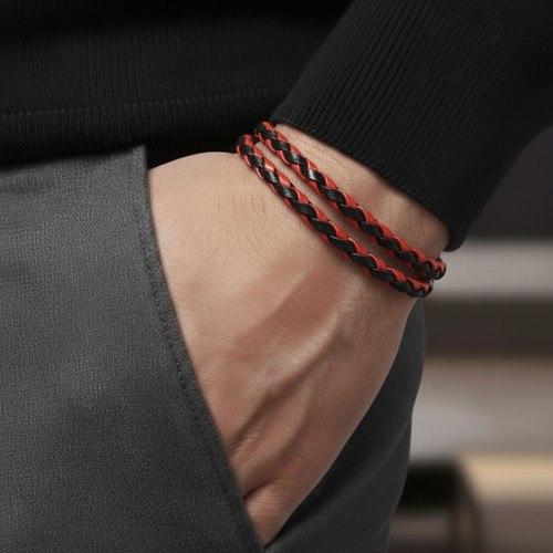 Bracciale milan rosso - bracciale, nero