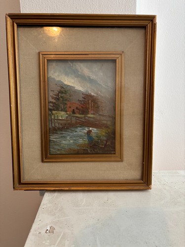 Quadro olio tavola - olio, su