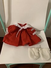 Vestito e guanti rossi per bambini toppa cavolo vintage
