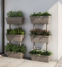FIORIERA Balconetta Verticale Kit 3 Vasi ORTO Componibile 50x17x100 Cm FIORI 