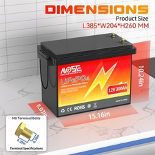 Batteria LiFePO4 12V 300Ah batteria al litio con 200A BMS per solare camper barca camper