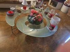 TAVOLINO IN VETRO   DESIGN MODERNO  A SPIRALE  CATTELAN