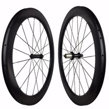 Set ruote bici da strada in carbonio profondità 50 mm larghezza 25 mm tubolare clincher 20 24 fori