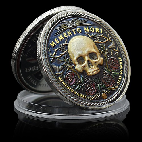 Memento mori silver coin - mori,