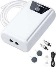 Aeratore Acquario, Pompa Acquario Portatile Ossigenatore per Acquario USB Gorgog