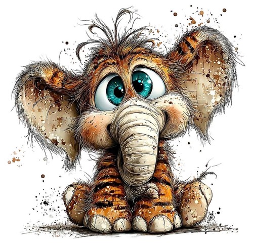 Motivo punto croce elefante - motivo,