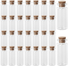 30 Pezzi Bottiglie Di Vetro Piccole 10Ml, Provetta Con Tappo in Sughero, Bottigl