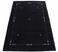 Gabbeh Nero Tappeto 100% Lana Fatto A Mano 200X300 Cm Tappeto Orientale