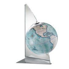 MAPPAMONDO GLOBO VELA INDACO CONTEMPORANEA DA TAVOLO DIAM 22 CM - ZOFFOLI