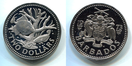 Dollari barbados 1973 proof - barbados,
