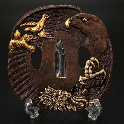 Tsuba hawk design giapponese - design,