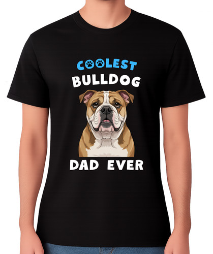 Maglietta bulldog dad ever - maglietta,