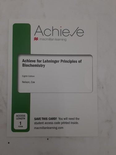 Achieve for lehninger - achieve,