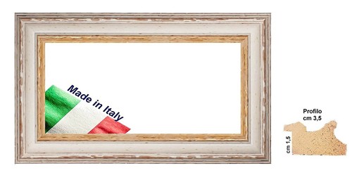 Cornice bianca filo oro - cornice,
