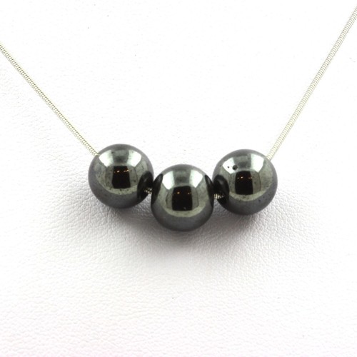 Collana perle ematite - 3,