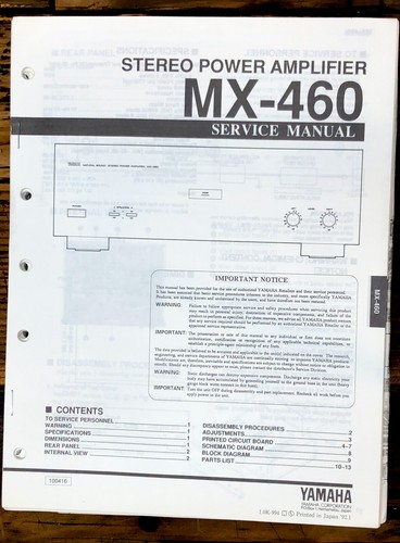 Yamaha 460 amplificatore - yamaha, mx-460