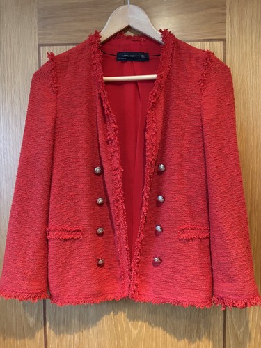 Giacca boucle zara rossa - giacca, con