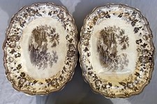 Coppia Di Due Grandi Vassoi D’epoca Inglesi Royal Cottage JO&S• London