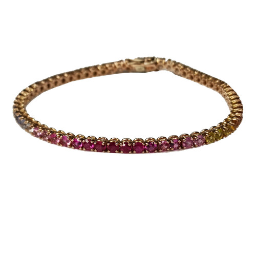 Bracciale tennis rainbow oro - tennis,