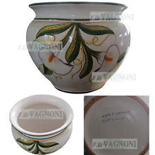 PORTA VASO PORTAVASO CERAMICA CERAMICHE DI CASTELLI FIRMATO CM. 18 DIPINTO CALLE