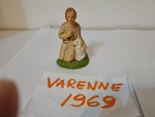 PRESEPE STATUINE DONNA IN GINOCCHIO CON PECORA IN PASTA NARDI CM 6,5X5